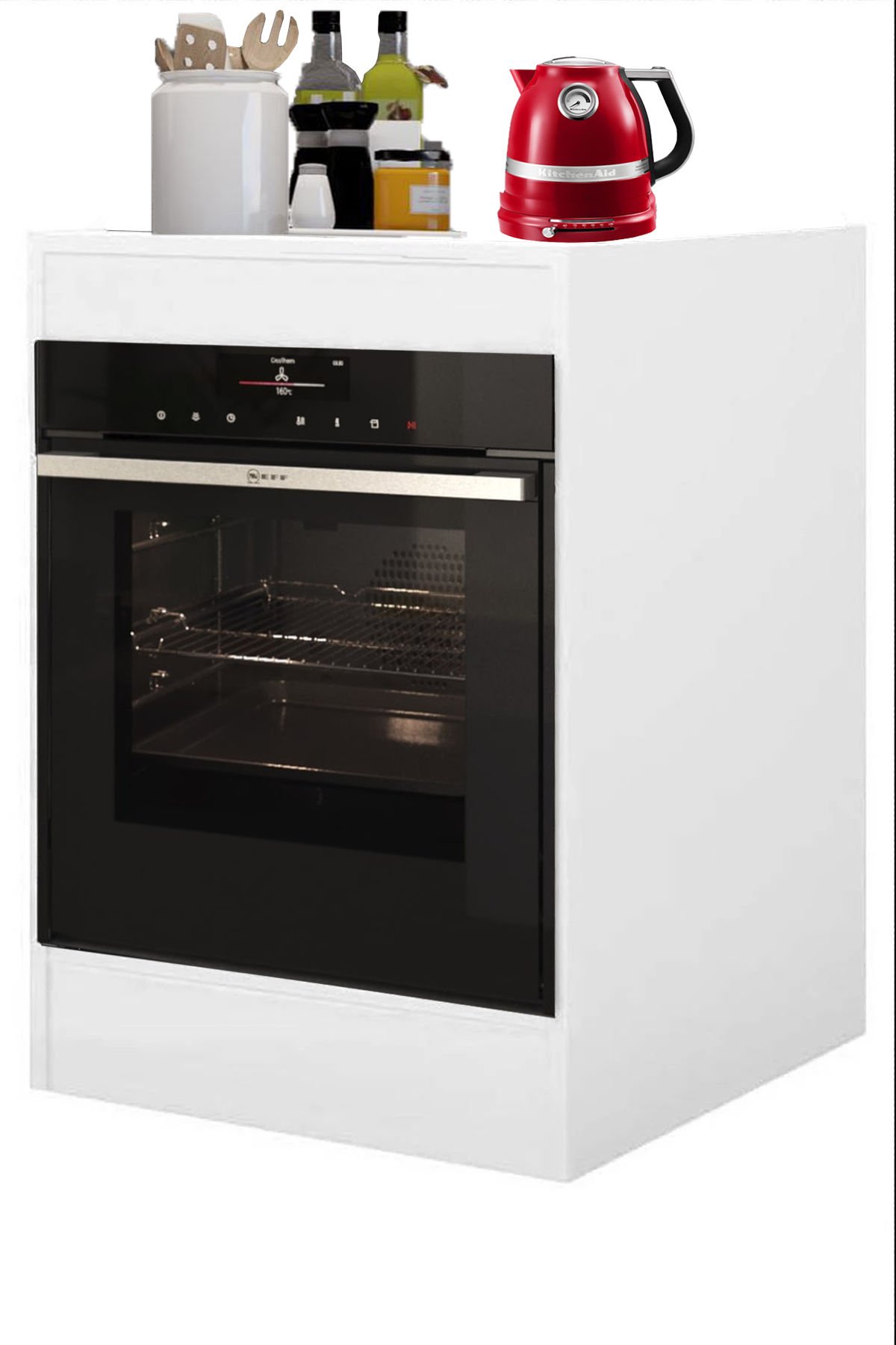 First Mobilya Güllü - Üstü Kapalı Ankastre Mutfak Dolabı Ankastre Modül Dolap Fırın Ocak Dolabı