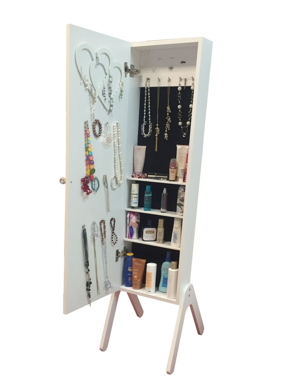 Takı Dolabı - Crazy-Aynalı Takı Dolabı-BEYAZ/SİYAH