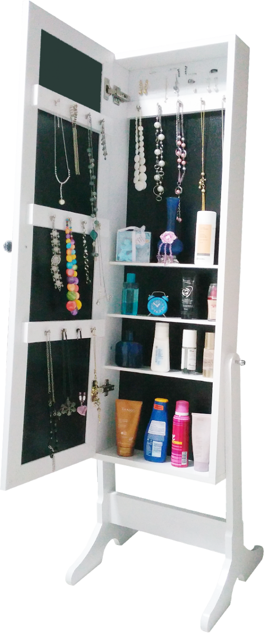 Takı Dolabı - X First-Aynalı Takı Dolabı-BEYAZ/SİYAH