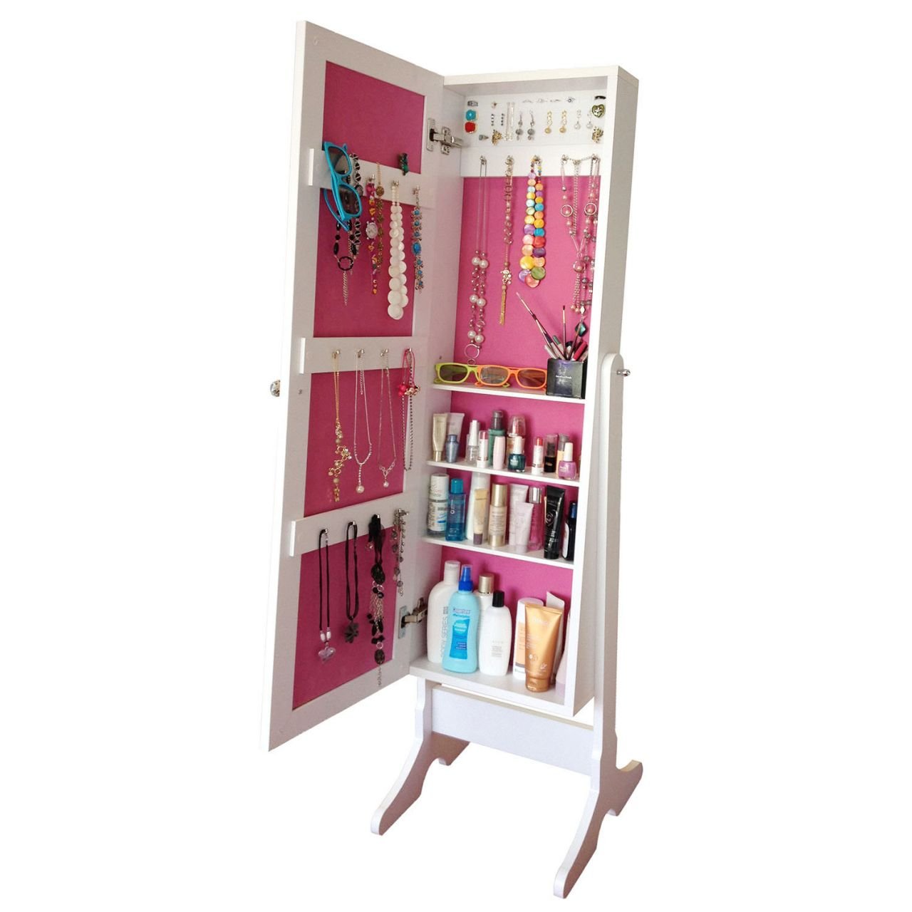 Takı Dolabı - First-Aynalı Takı Dolabı-BEYAZ/PEMBE