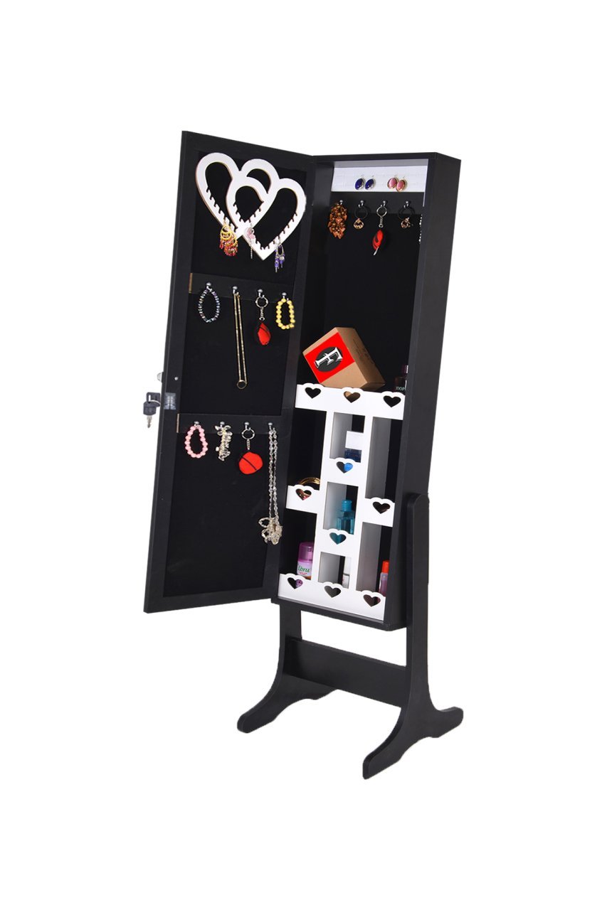 Takı Dolabı - Trendy-Aynalı Takı Dolabı-SİYAH-SİYAH