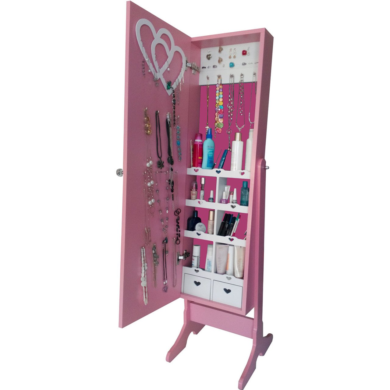 Takı Dolabı - Caprise - Aynalı Takı Dolabı-PEMBE/PEMBE