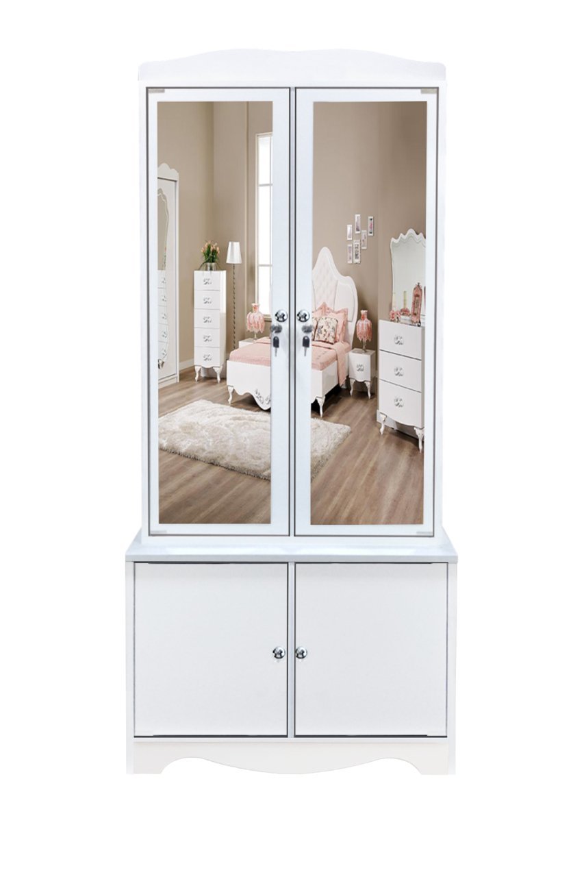 Takı Dolabı - - Elmas Çok Amaçlı Dolap 2K 2UK Beyaz