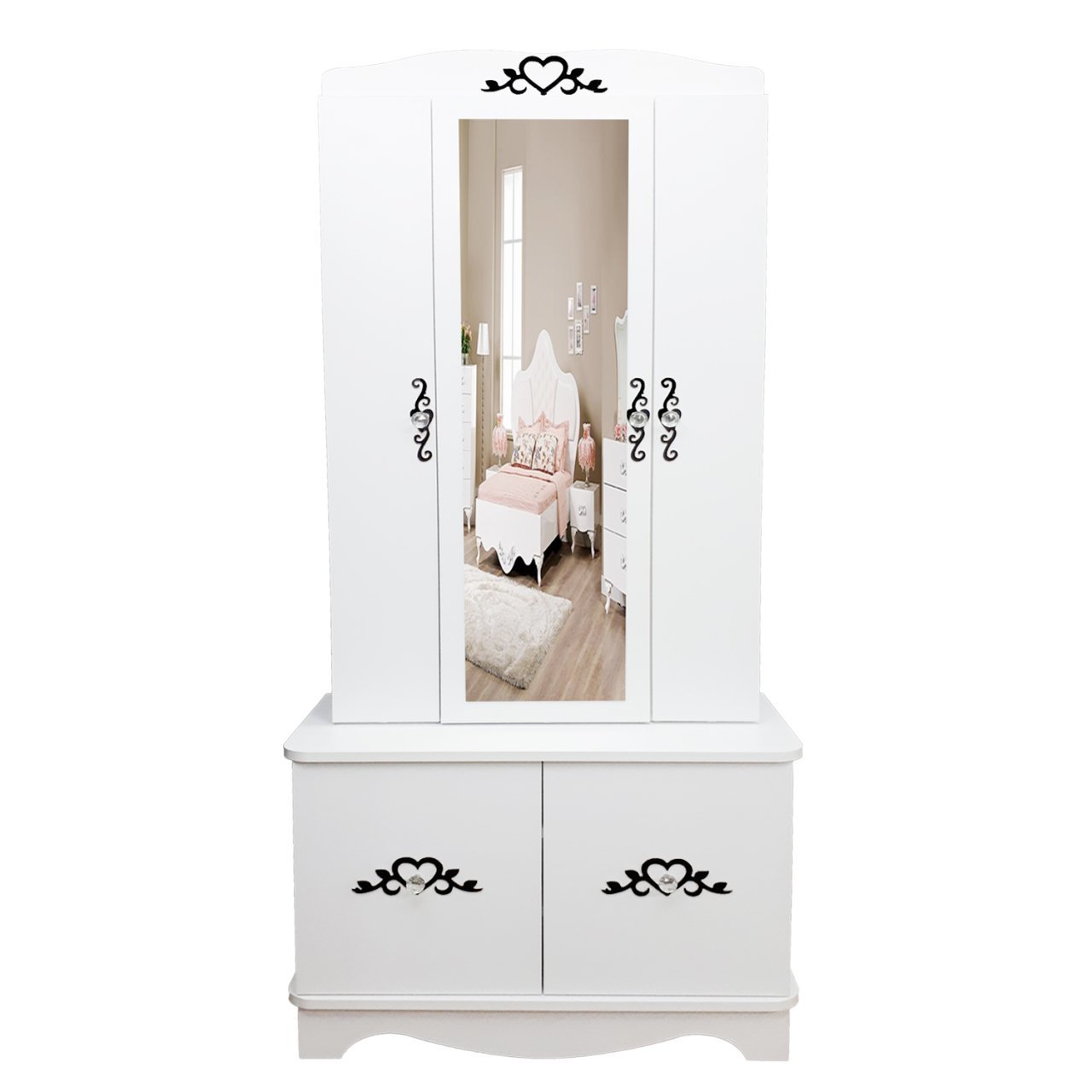 Takı Dolabı - - Elmas Çok Amaçlı Dolap 3K 2UK Beyaz