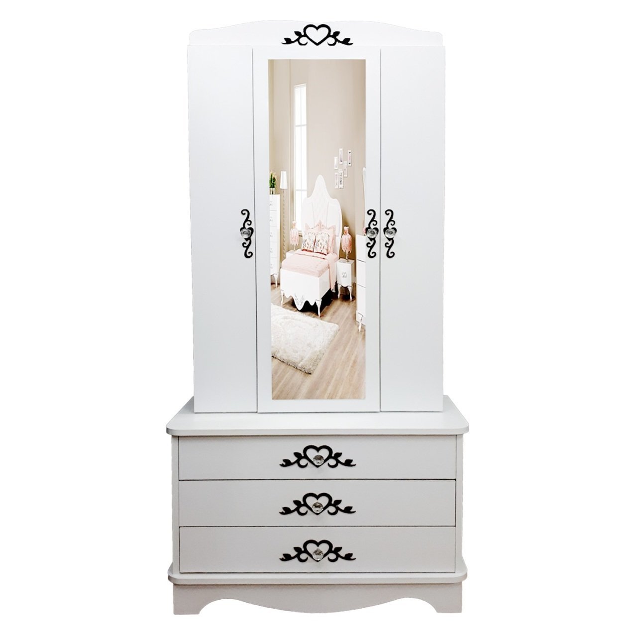 Takı Dolabı - - Elmas Çok Amaçlı Dolap 3K 3Ç Beyaz