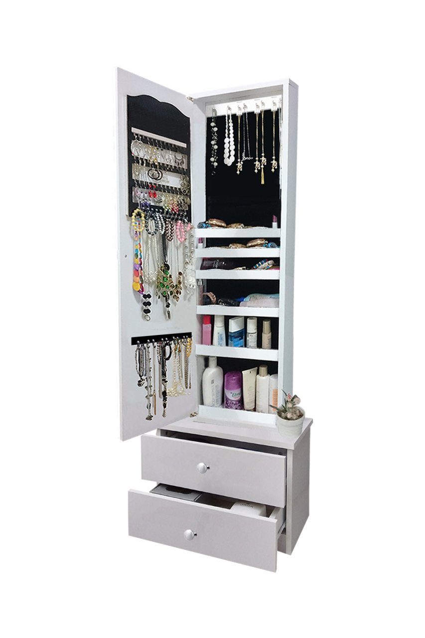 Takı Dolabı - ZÜMRÜT - KURULU -  2 ÇEKMECELİ / BEYAZ