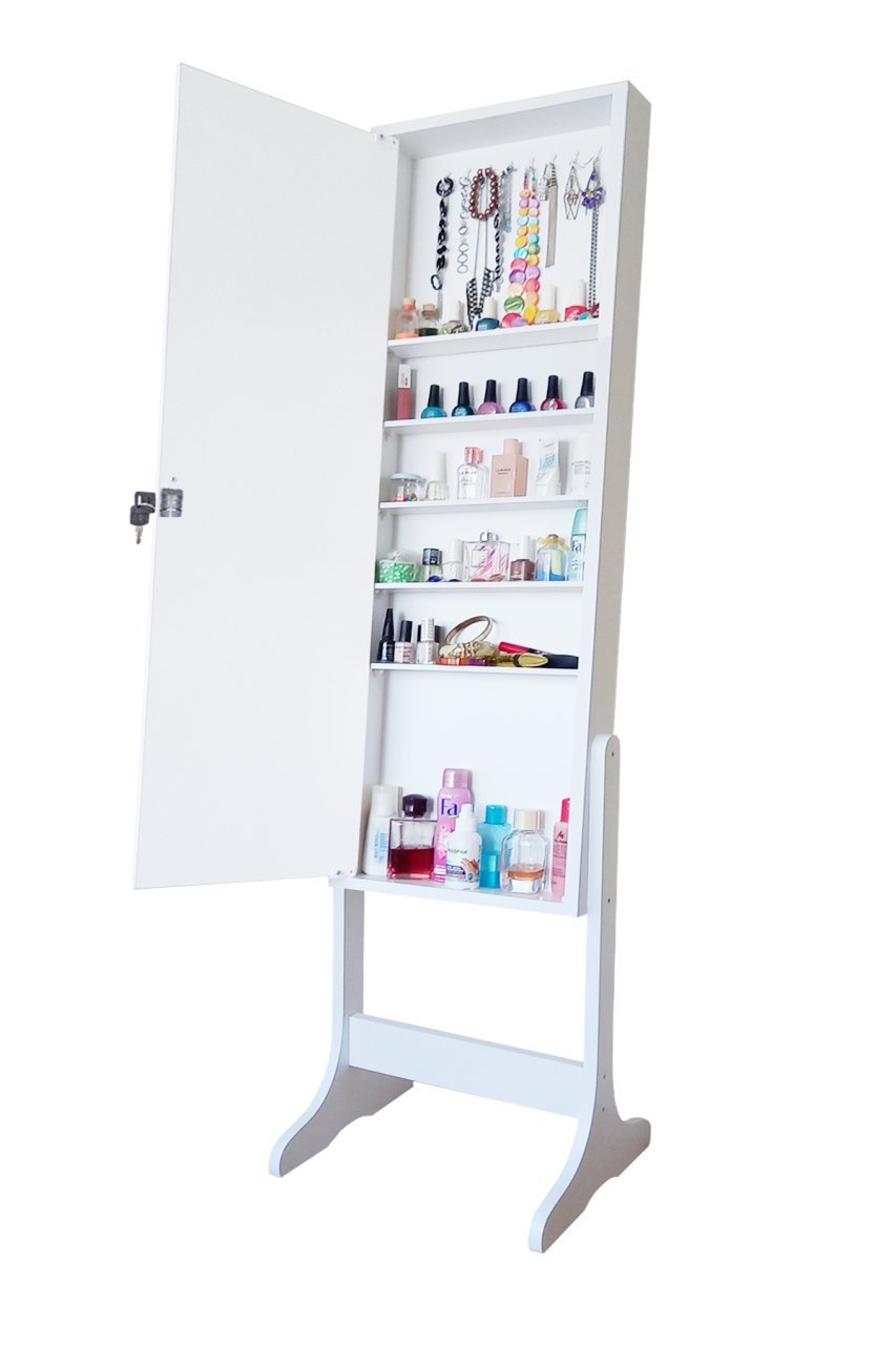 Takı Dolabı - Yıldız - Kilitli - Aynasız -  Ayaklı - BEYAZ